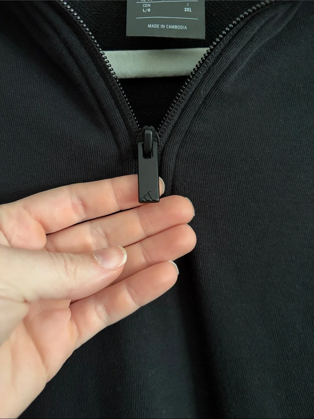 adidas Men's Black Quarter Zip Sweatshirt with Logo - lightweight and comfy